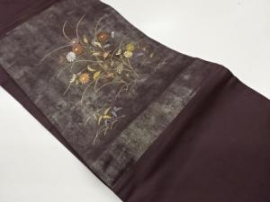 引箔草花模様織出し名古屋帯